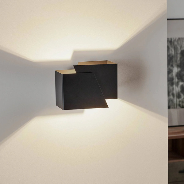  Emibig Lighting Emibig Lighting Frost Wall Light In Angular Shape, Black 