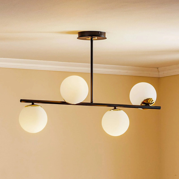  Emibig Lighting Emibig Lighting Kiba Ceiling Lamp, Black/gold, 4-bulb 