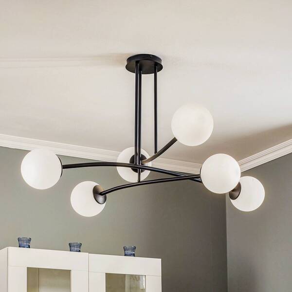 Emibig Lighting Emibig Lighting Major Ceiling Lamp, Black, 6-bulb 