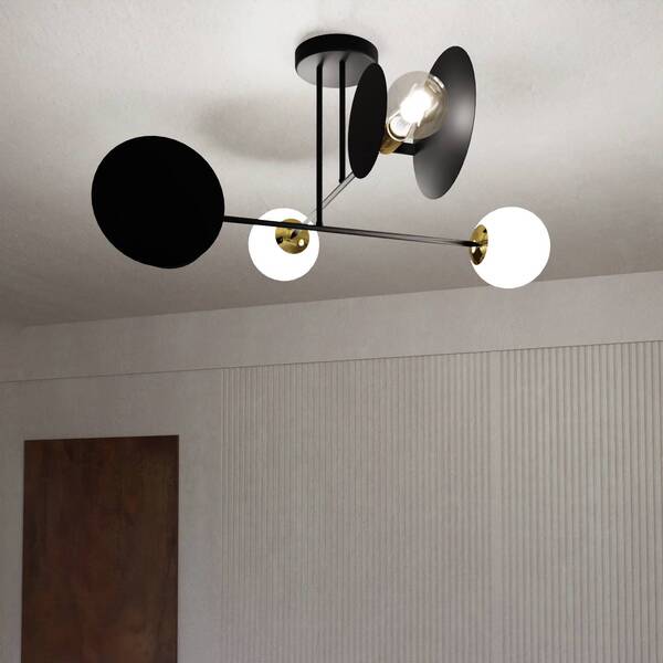  Emibig Lighting Emibig Lighting Minerva Ceiling Light, 4-bulb, Black 