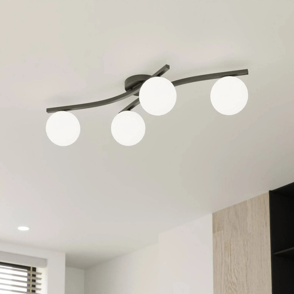  Emibig Lighting Emibig Lighting Opus Ceiling Lamp, Length 85 Cm, Opal, Length 84 Cm, 4-bulb. 