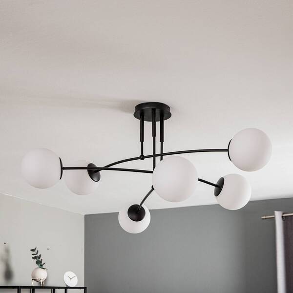  Emibig Lighting Emibig Lighting Pregos 6 Ceiling Light In Black, 6-bulb 