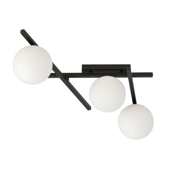  Emibig Lighting Emibig Lighting Smart Ceiling Lamp, Black/opal, 3-bulb 