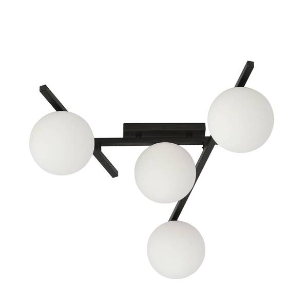 Emibig Lighting Emibig Lighting Smart Ceiling Lamp, Black/opal, 4-bulb 