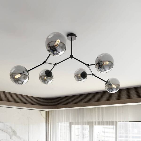  Emibig Lighting Emibig Lighting Space Ceiling Light, Black/graphite, 6-bulb 