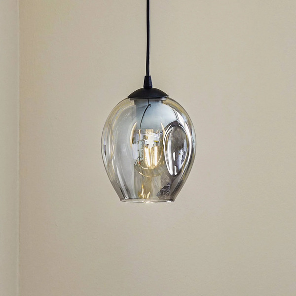  Emibig Lighting Emibig Lighting Starla Hanging Light, Graphite Glass, 1-bulb, Round 