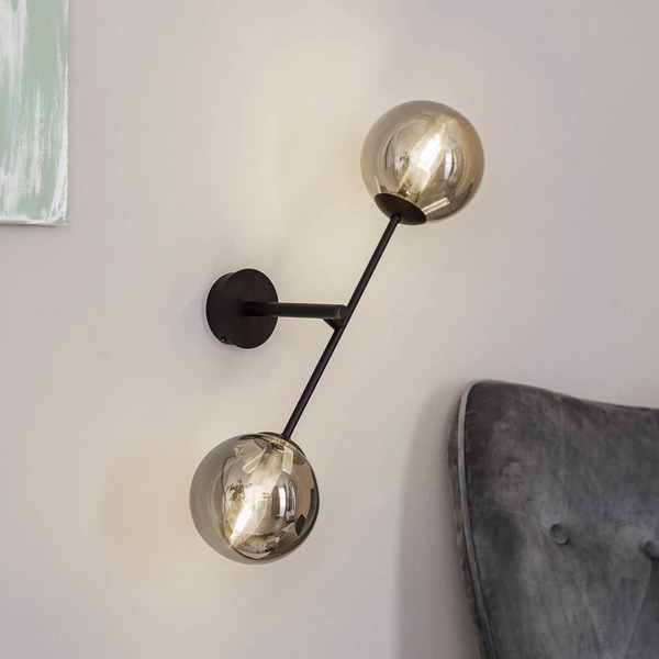  Emibig Lighting Emibig Lighting Wall Lamp Linear, Black/graphite, 2-bulb 