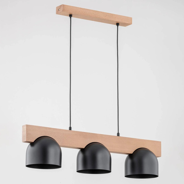  Envostar Envostar Afon Pendant Light, 3-bulb, Beech/black 