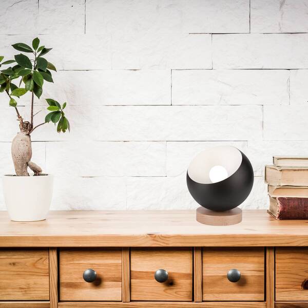  Envostar Envostar Arvid Table Lamp Wooden Base Lampshade Black 