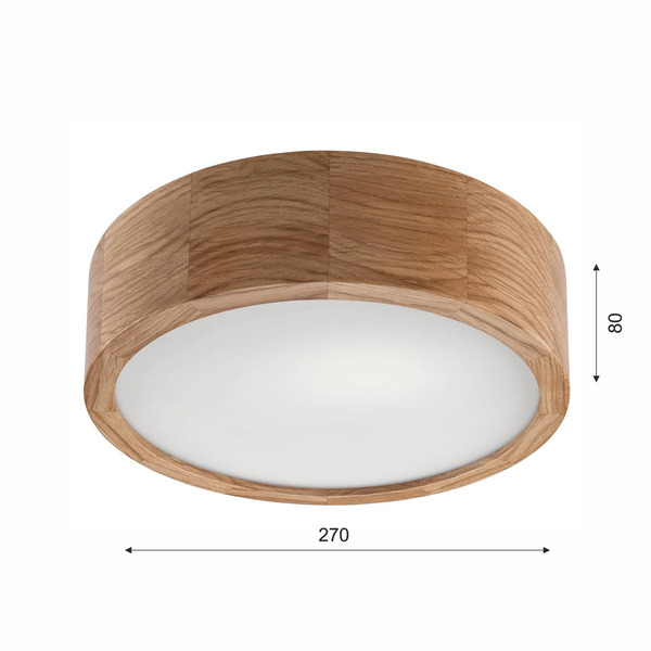  Envostar Envostar Caspian Ceiling Light, ø 27 Cm, Ip54, Oak 