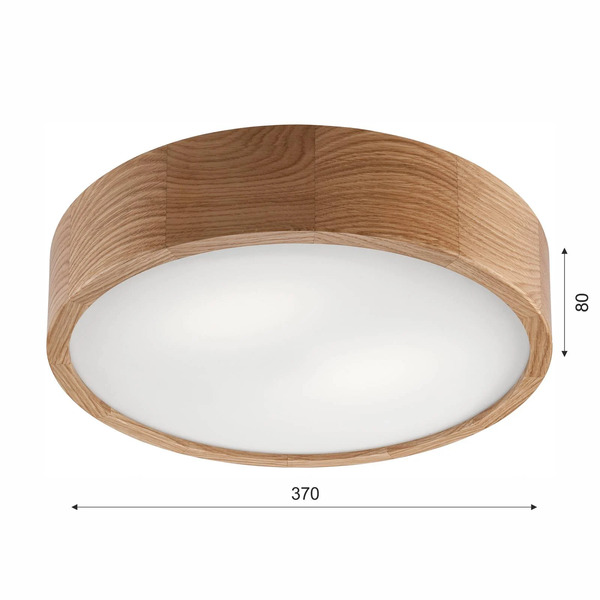  Envostar Envostar Caspian Ceiling Light, ø 37 Cm, Ip54, Oak 