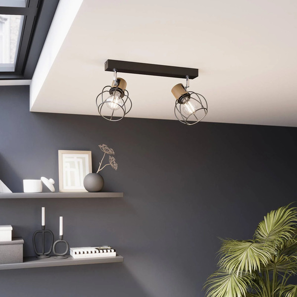  Envostar Envostar Fence Ceiling Light Metal/wood, 2-bulb. 