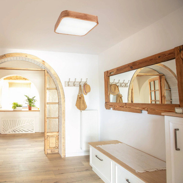  Envostar Envostar Gaspar Ceiling Light Angular Wood 45x45cm 