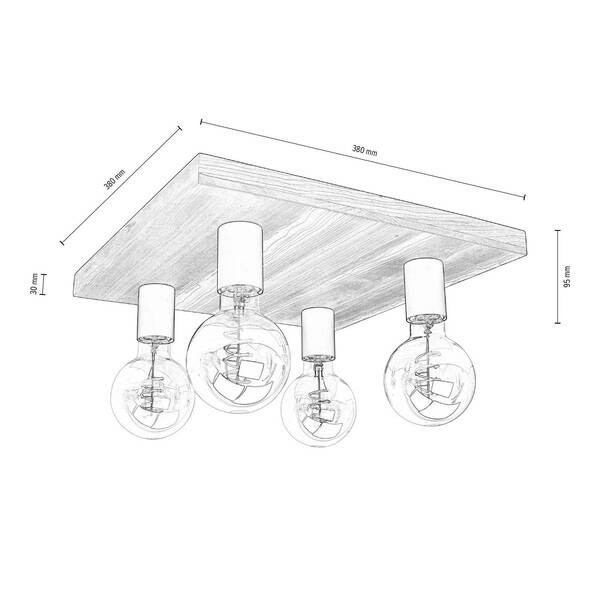  Envostar Envostar Lobo Ceiling Lamp 4-bulb Pine Brown 