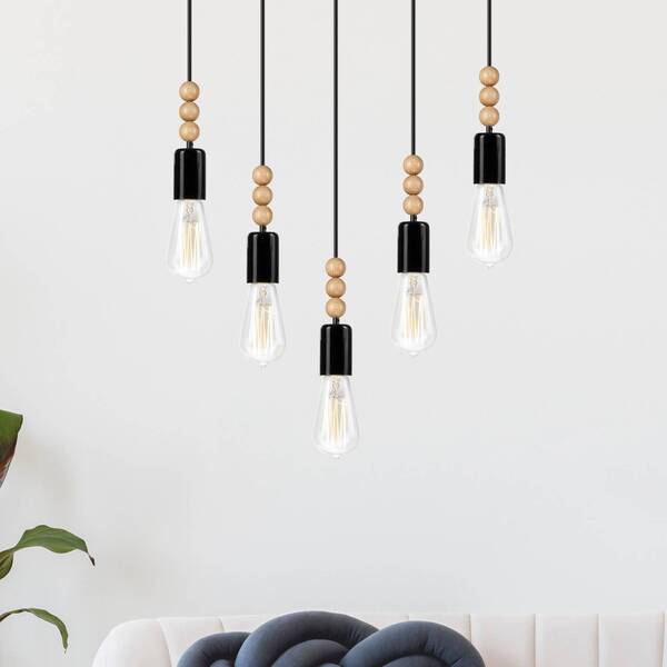  Envostar Envostar Malou Pendant Light, 5-bulb, Black 