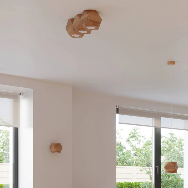  Envostar Envostar Peach Puff Ceiling Polyhedron Wood 3-bulb 