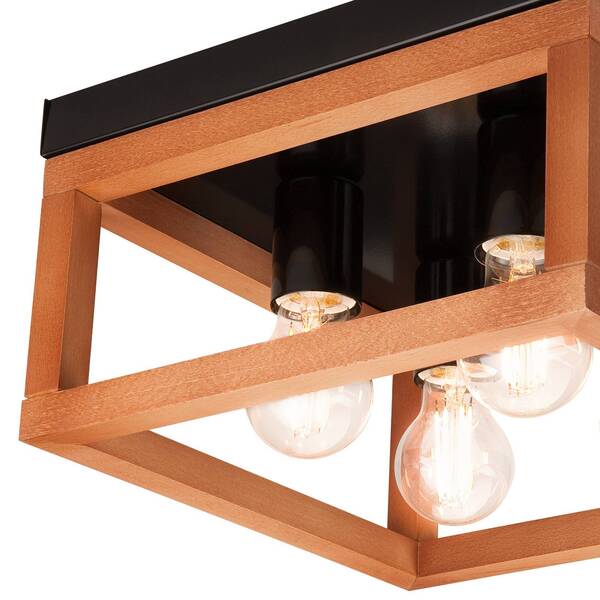  Envostar Envostar Phelan Ceiling Light 4-bulb Wood/black 