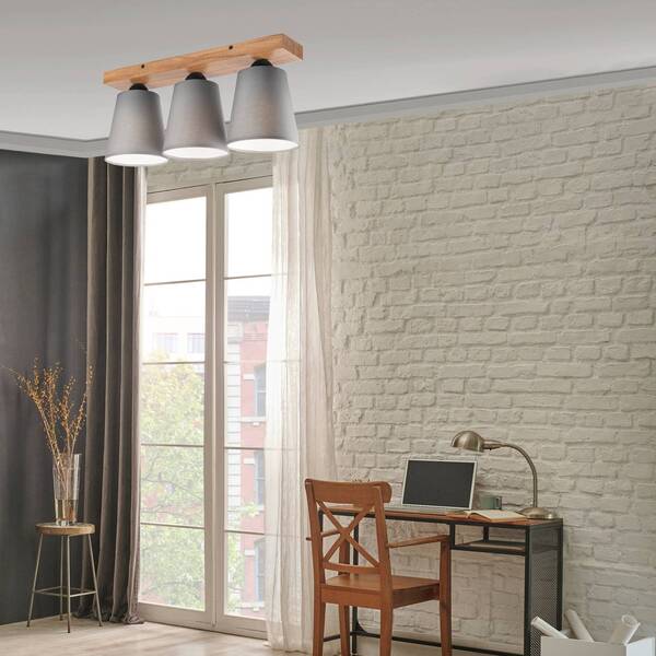  Envostar Envostar Risco Ceiling Lamp 3-bulb Fabric Shade Grey 