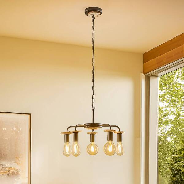  Envostar Envostar Yorik Hanging Light With Tree Discs, 5-bulb 
