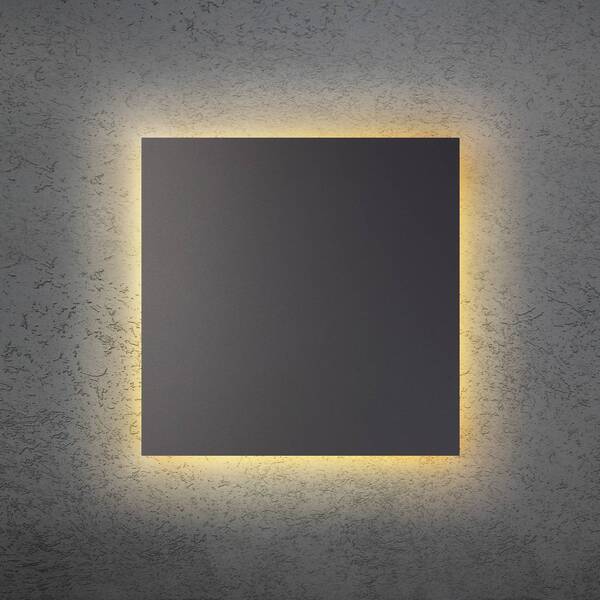  Escale Escale Blade Q Led Wall Light, Anthracite, 34 X 34 Cm, Metal, Dimmable 