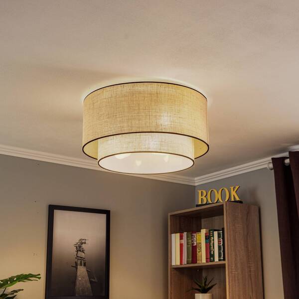  Euluna Euluna Boho Ceiling Light, Brown/black, ø 60 Cm, Fabric 