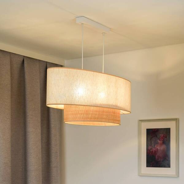  Euluna Euluna Boho Hanging Light, Beige/brown, Length 80 Cm, Fabric 