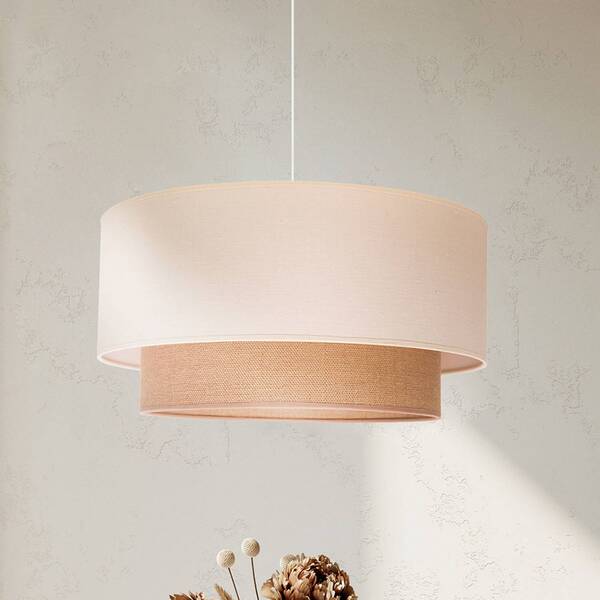  Euluna Euluna Boho Pendant Light, Ecru/brown, ø 45 Cm, Fabric 