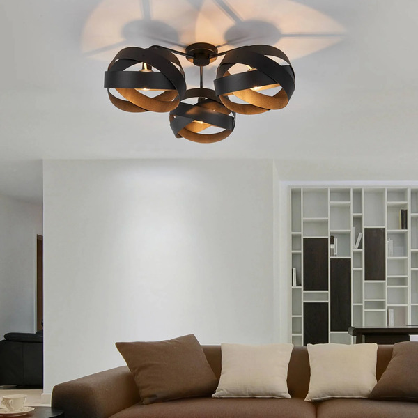  Euluna Euluna Ceiling Light Tornado Black 3-bulb 