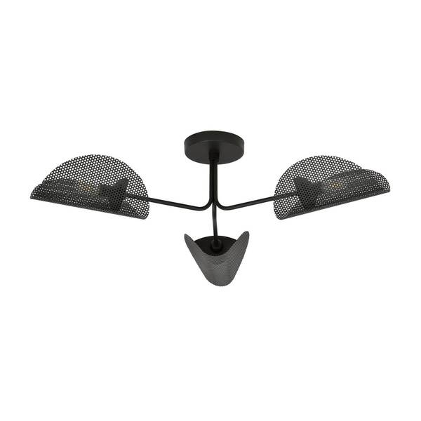  Euluna Euluna Gomez Ceiling Light, Black, 3-bulb 
