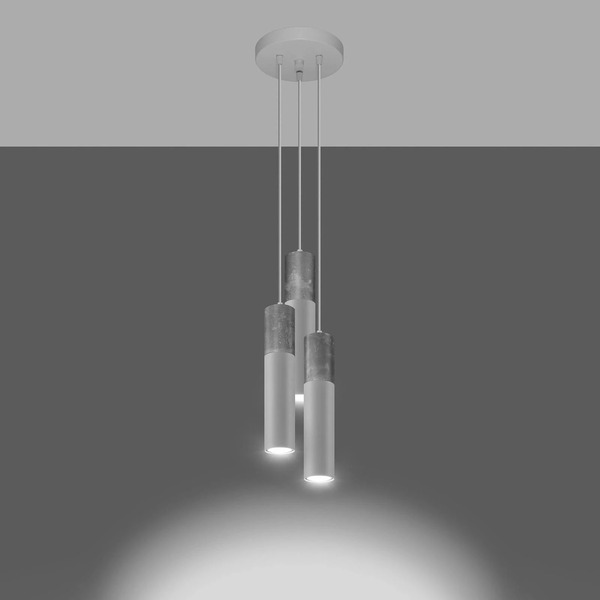  Euluna Euluna Isabeau Pendant Light, 3-bulb, White/grey 