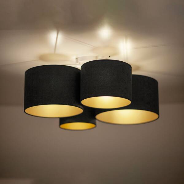  Euluna Euluna Lodge Ceiling Light, 4-bulb, Black/gold 