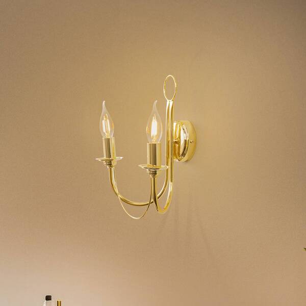  Euluna Euluna Retro Wall Light, 2-bulb, Gold 
