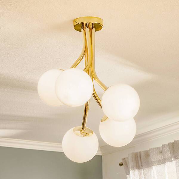  Euluna Euluna Selva Ceiling Lamp, 5-bulb Offset, Gold 