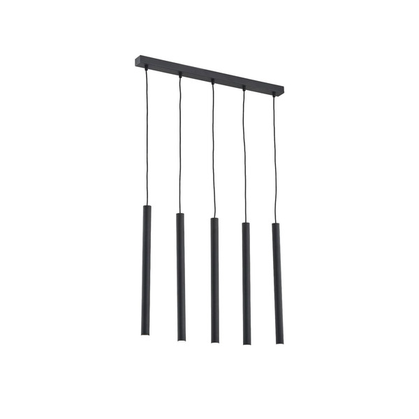  Euluna Euluna Sone Pendant Light, Angular Canopy, 5-bulb, Black 