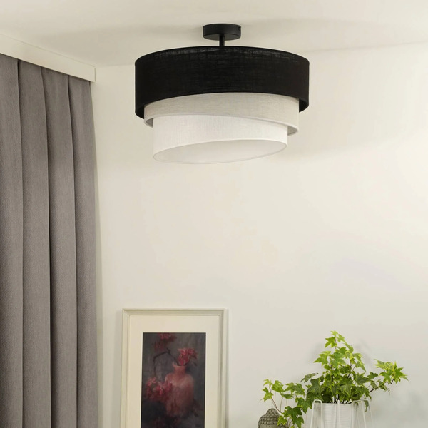  Euluna Euluna Trio Ceiling Lamp, Black/grey/white, Textile, ø 45 Cm 