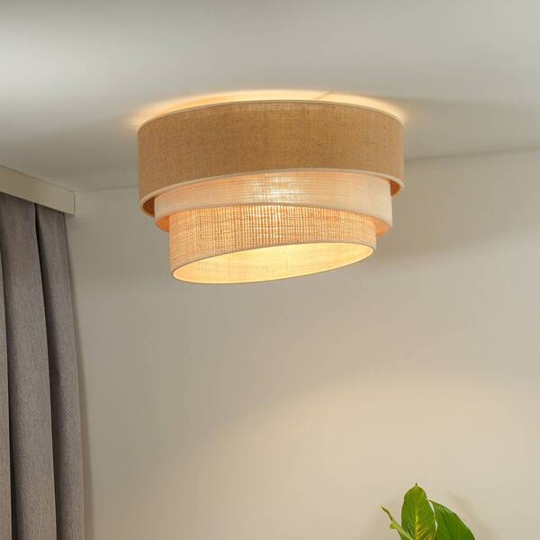  Euluna Euluna Trio Ceiling Lamp, Jute, Natural Brown/white/raffia, ø 60 Cm 