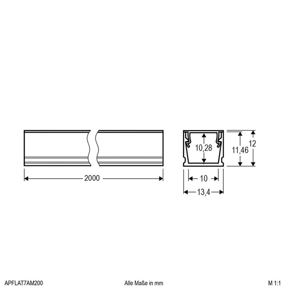  Evn Evn Apple7 Alu Profile 200cm, U-profile, Aluminium 