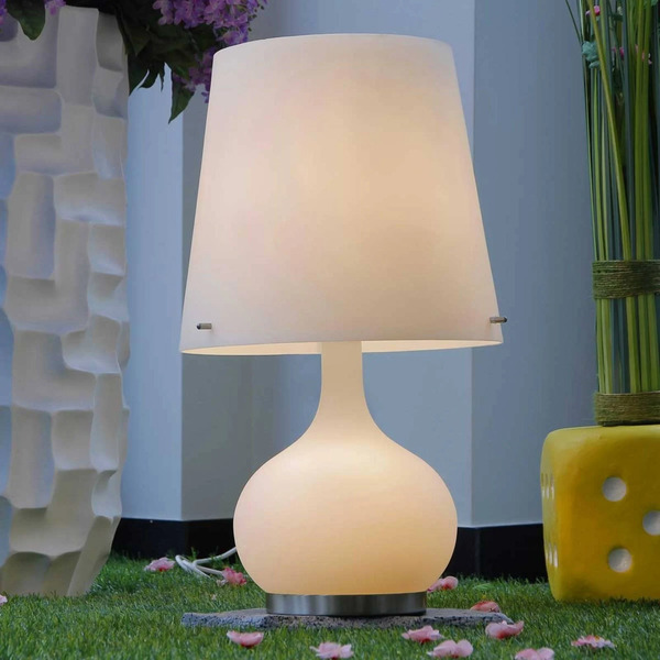  Fabas Luce Fabas Luce Ade Table Lamp, Height 58 Cm, White, Glass 