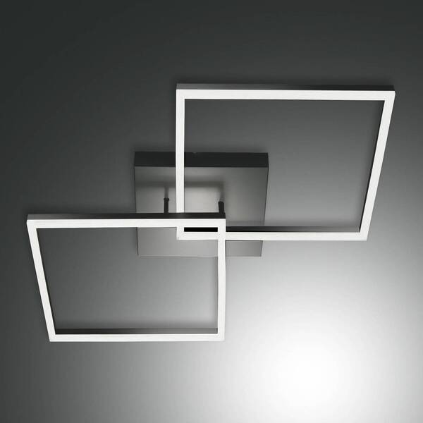  Fabas Luce Fabas Luce Bard Led Ceiling Light 65x65 Cm 2-bulb, Anthracite 