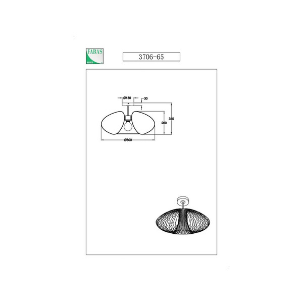  Fabas Luce Fabas Luce Fassa Ceiling Light, Gold Satin Finish, ø 60 Cm, Metal 