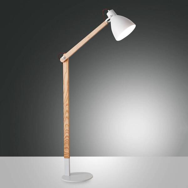  Fabas Luce Fabas Luce Floor Lamp Sveva In Wood, White/ash 