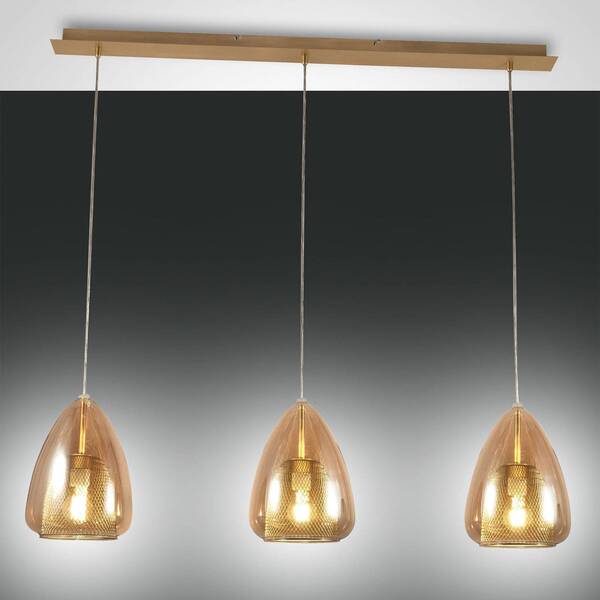  Fabas Luce Fabas Luce Hanging Light Britton, 3-bulb, Amber 