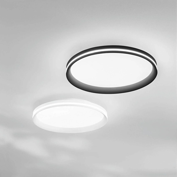  Fabas Luce Fabas Luce Isy Led Ceiling Lamp, Black, ø 45 Cm, Metal, Cct, Dimmable 