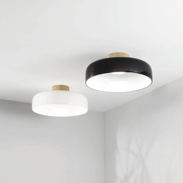  Fabas Luce Fabas Luce Led Ceiling Lamp Lunar, Black, Glass, ø 42 Cm, Cct, Dimmable 