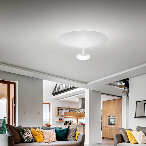  Fabas Luce Fabas Luce Led Ceiling Lamp Yuko, White, Metal, 23 Cm High, Dimmable 