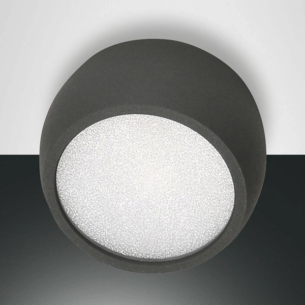  Fabas Luce Fabas Luce Led Downlight Vasto, Anthracite, ø 8 Cm, 120°, Aluminium 