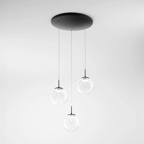  Fabas Luce Fabas Luce Led Pendant Light Ariel, 3-bulb, Round, Step Dimmer, Cct 