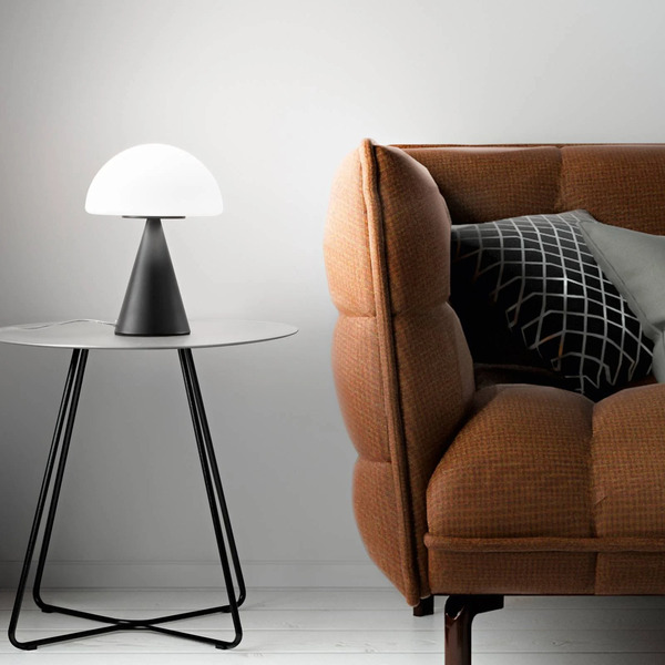  Fabas Luce Fabas Luce Led Table Lamp Blip, Black/white, Glass, Cct, Touch Dimmer 