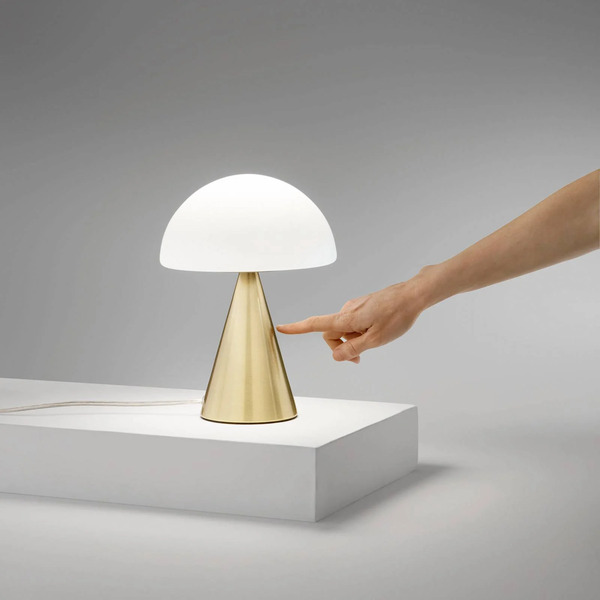  Fabas Luce Fabas Luce Led Table Lamp Blip, Brass/white, Glass, Cct, Touch Dimmer 