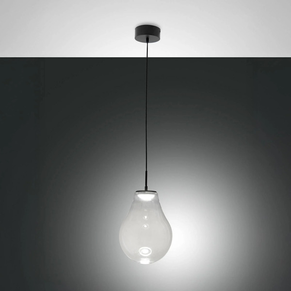  Fabas Luce Fabas Luce Noa Led Pendant Light, Clear, Glass, ø 25 Cm, Cct, Dimmable 